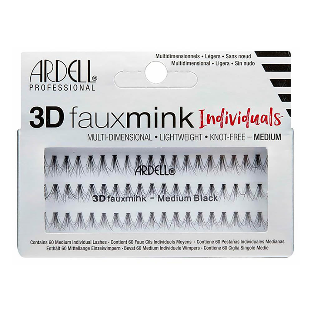 Ardell 3D Fauxmink Individual Lashes - Medium Black 51817