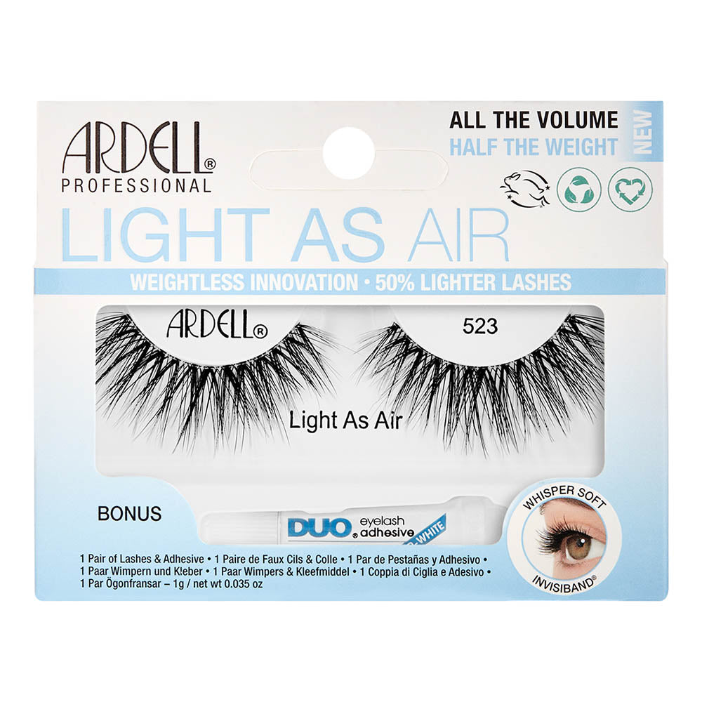 Ardell Light As Air Lashes W/Duo 1 Pair - 523 Black 64172