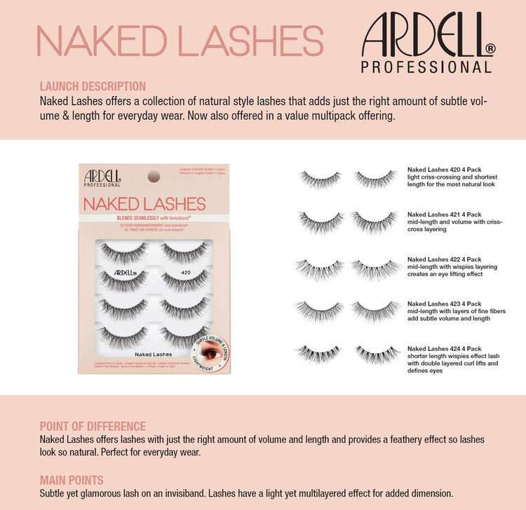 Ardell Naked Lashes 4 Pairs - 424 Black 69874