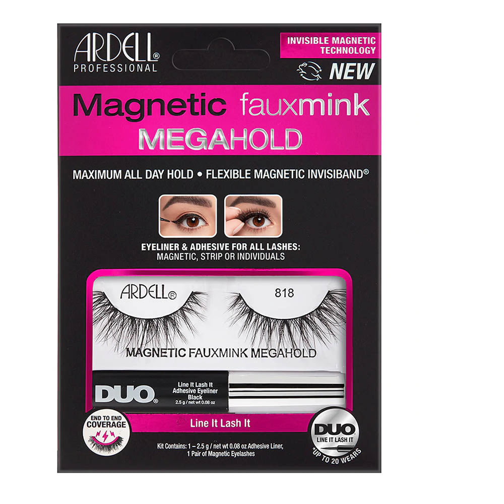 Ardell Magnetic Fauxmink MegaHold W/Duo Kit- 818 Black 76992