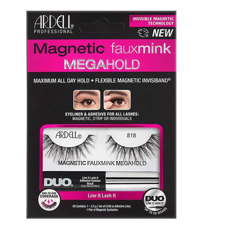 Ardell Magnetic Fauxmink MegaHold W/Duo Kit- 818 Black 76992