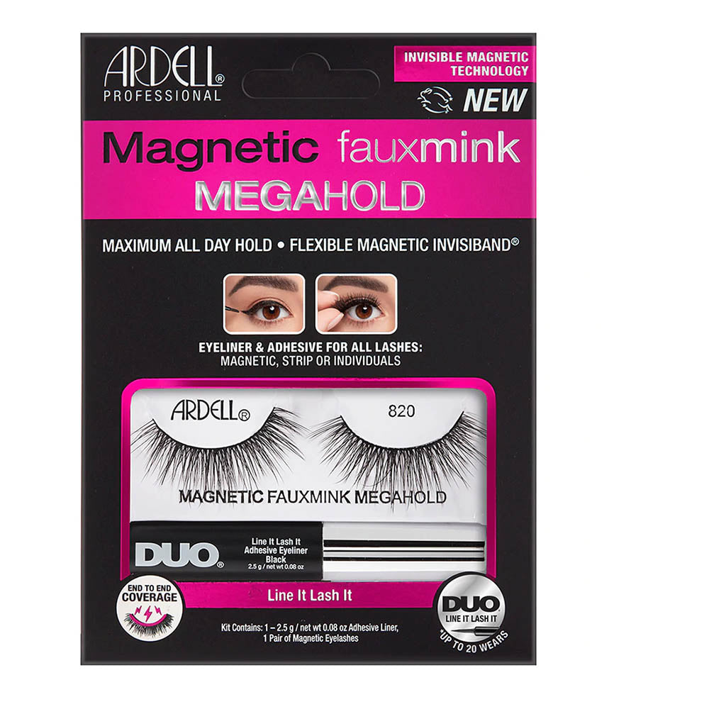 Ardell Magnetic Fauxmink MegaHold W/Duo Kit- 820 Black 76994