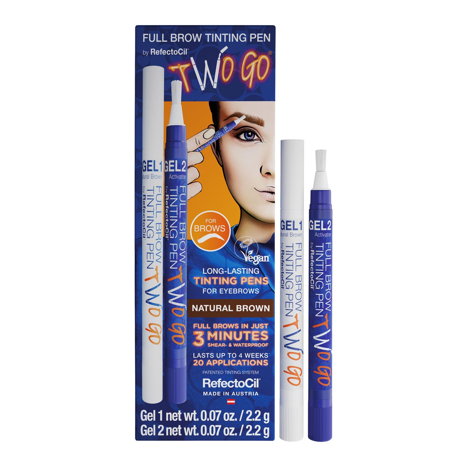 RefectoCil Full Brow Tinting Two Go Pens Natural Brown 2.2g