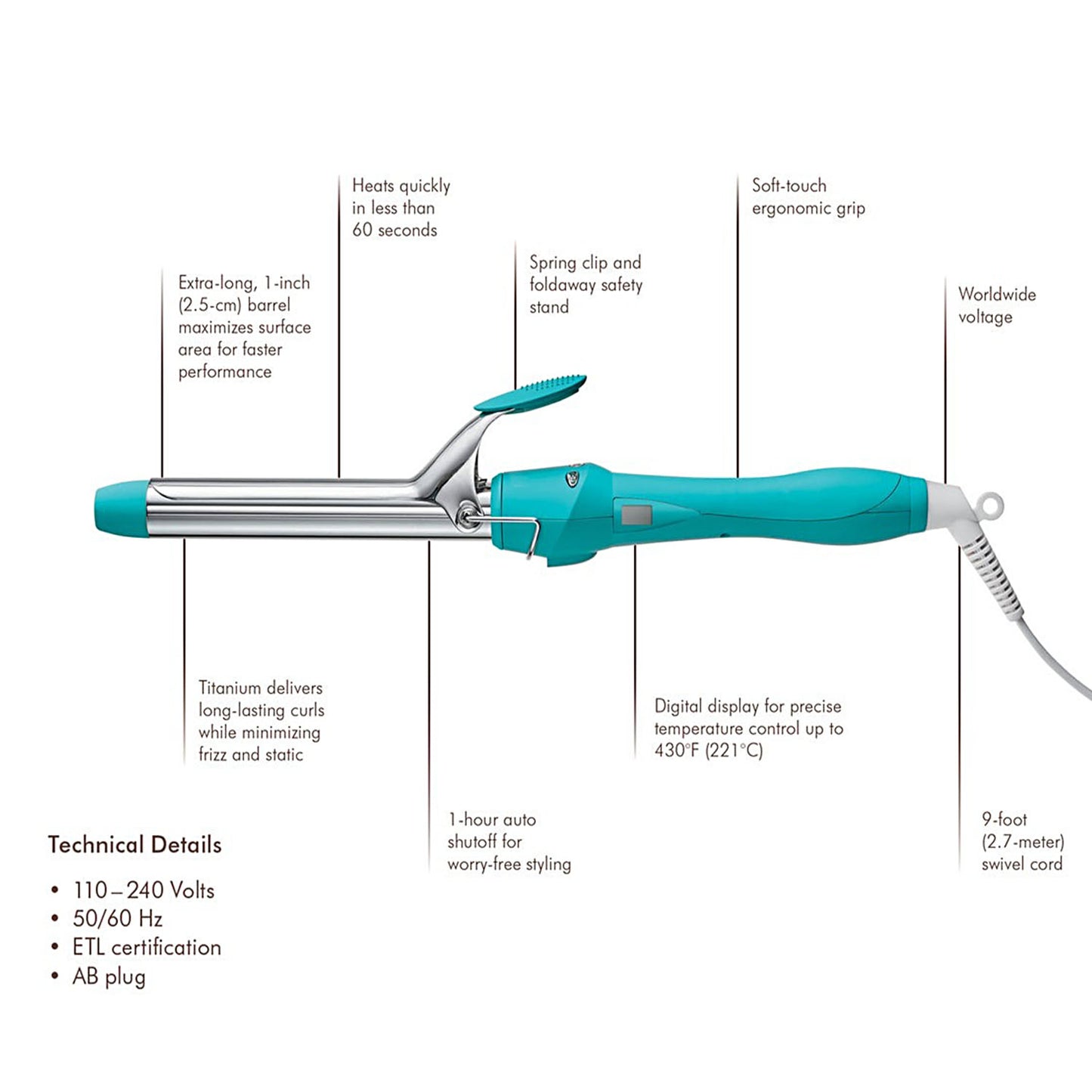 Moroccanoil Everlasting Curl Titanium 1" Curling Iron 14178