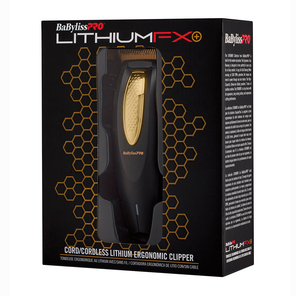BaBylissPRO LithiumFX Ergonomic Clipper Black FX673N 45295