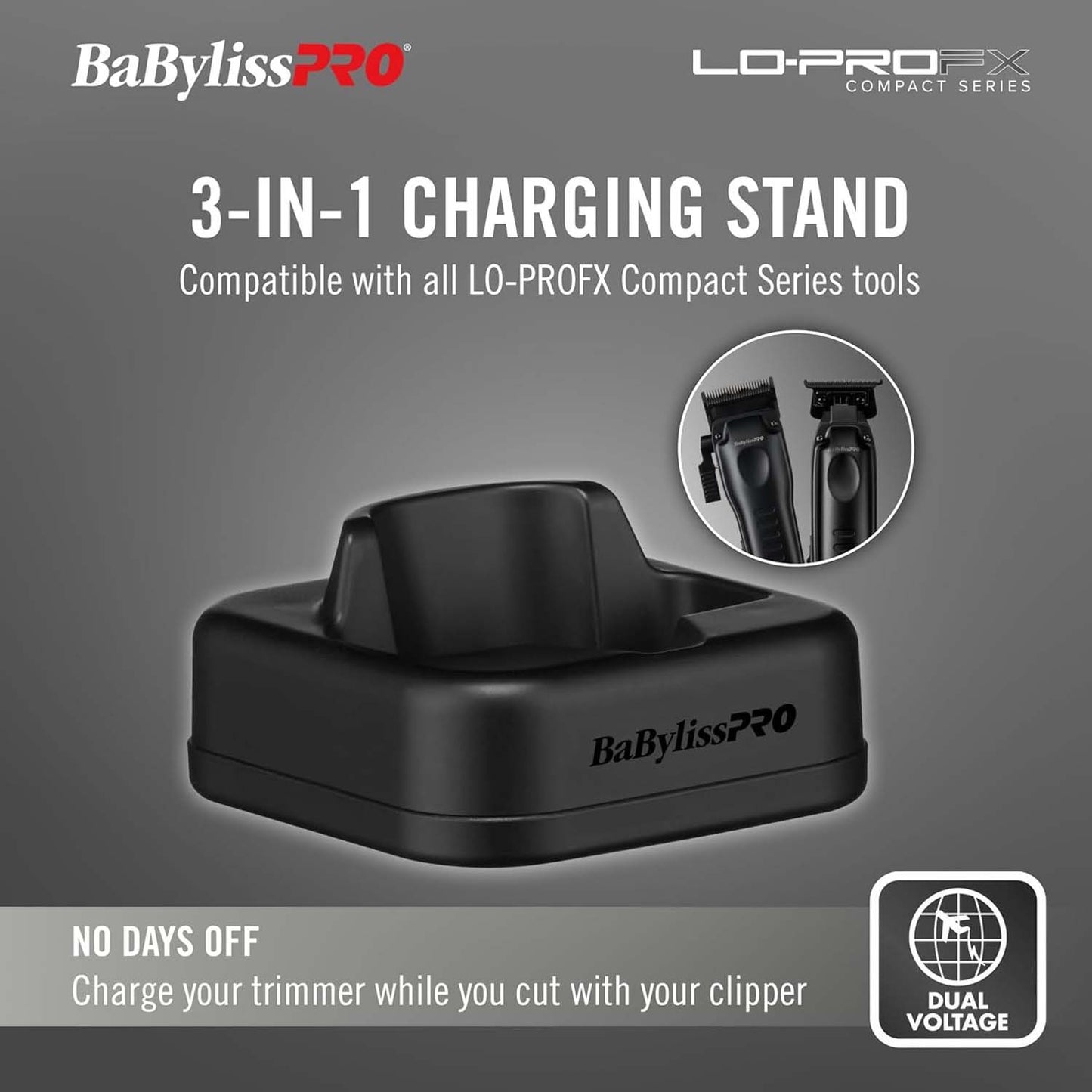 BaBylissPRO LO-PROFX Compact Clipper & Trimmer FX8272PKMB