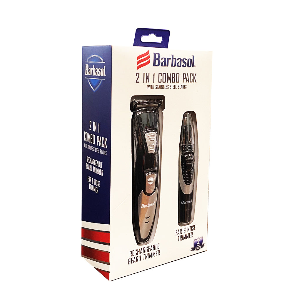 Barbasol 2IN1 Rechargeable Beard &Nose Trimmer CBT1-5301-WHT