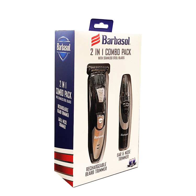 Barbasol 2IN1 Rechargeable Beard &Nose Trimmer CBT1-5301-WHT