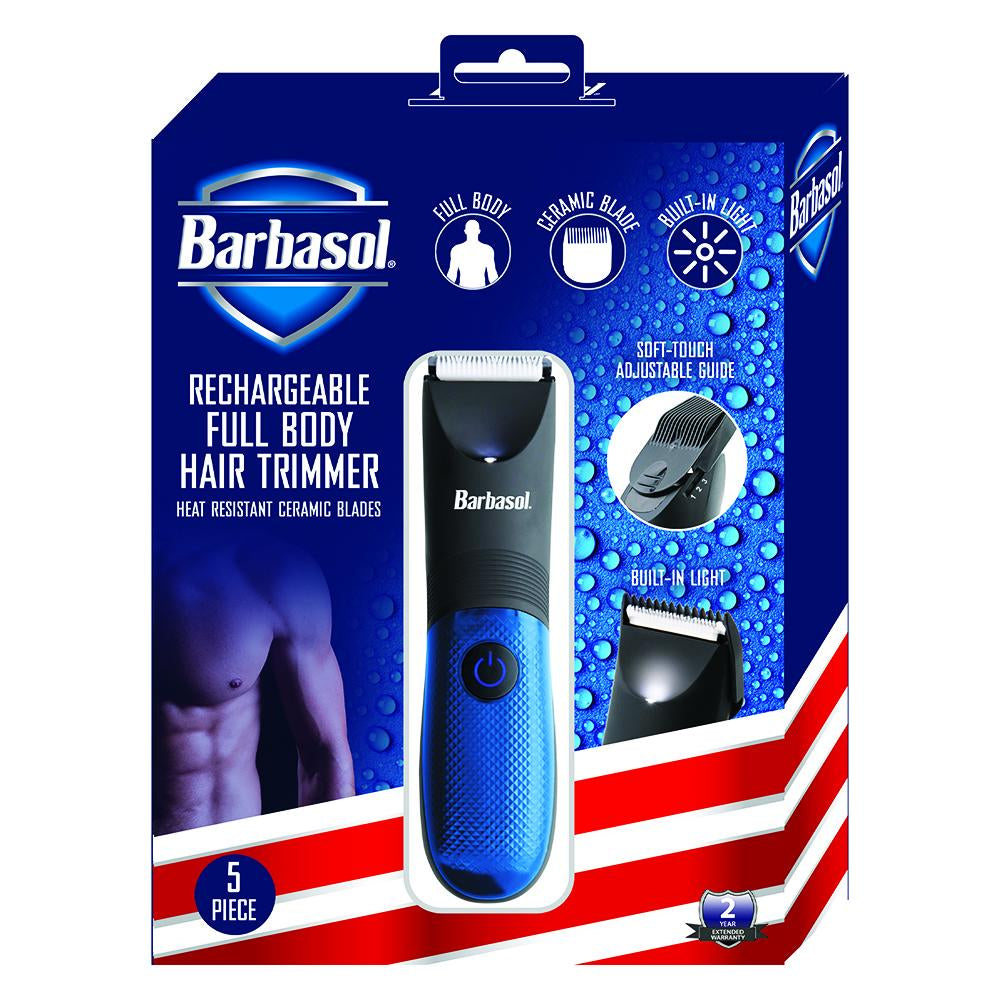 Barbasol 5PC Rechargeable Body Hair Trimmer CBT1-8002-BLK