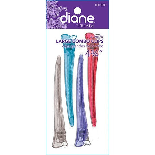 Diane By Fromm Large Combo Clips 4 3/4" 4-Pack #D103C