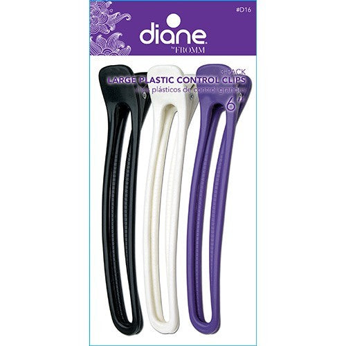 Diane By Fromm Large Plastic Control Clips 6" 3-Pack #D16