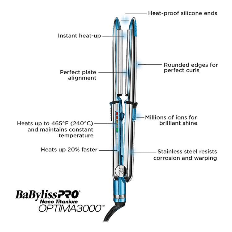 BaBylissPRO OPTIMA3000 Flat Iron 1-1/4" BABSS3000TUC 45873