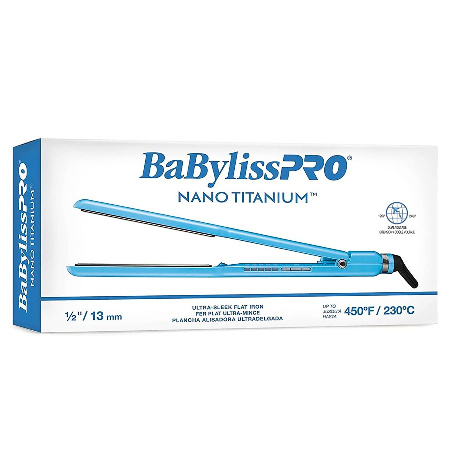 BaBylissPRO Nano Titanium Flat Iron 1/2" BNT4171TUC