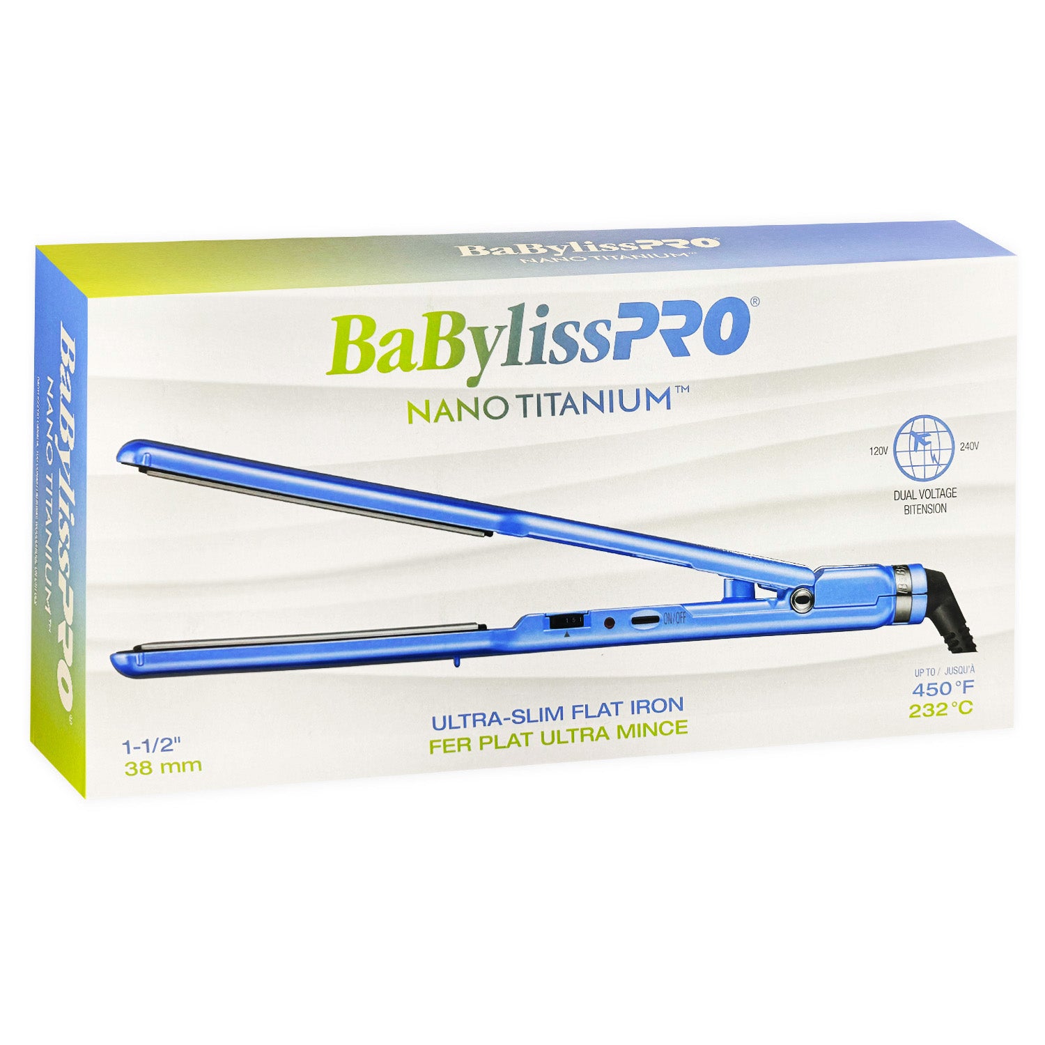 BaBylissPRO Nano Titanium Flat Iron 1-1/2" BNT4073PVC 48417