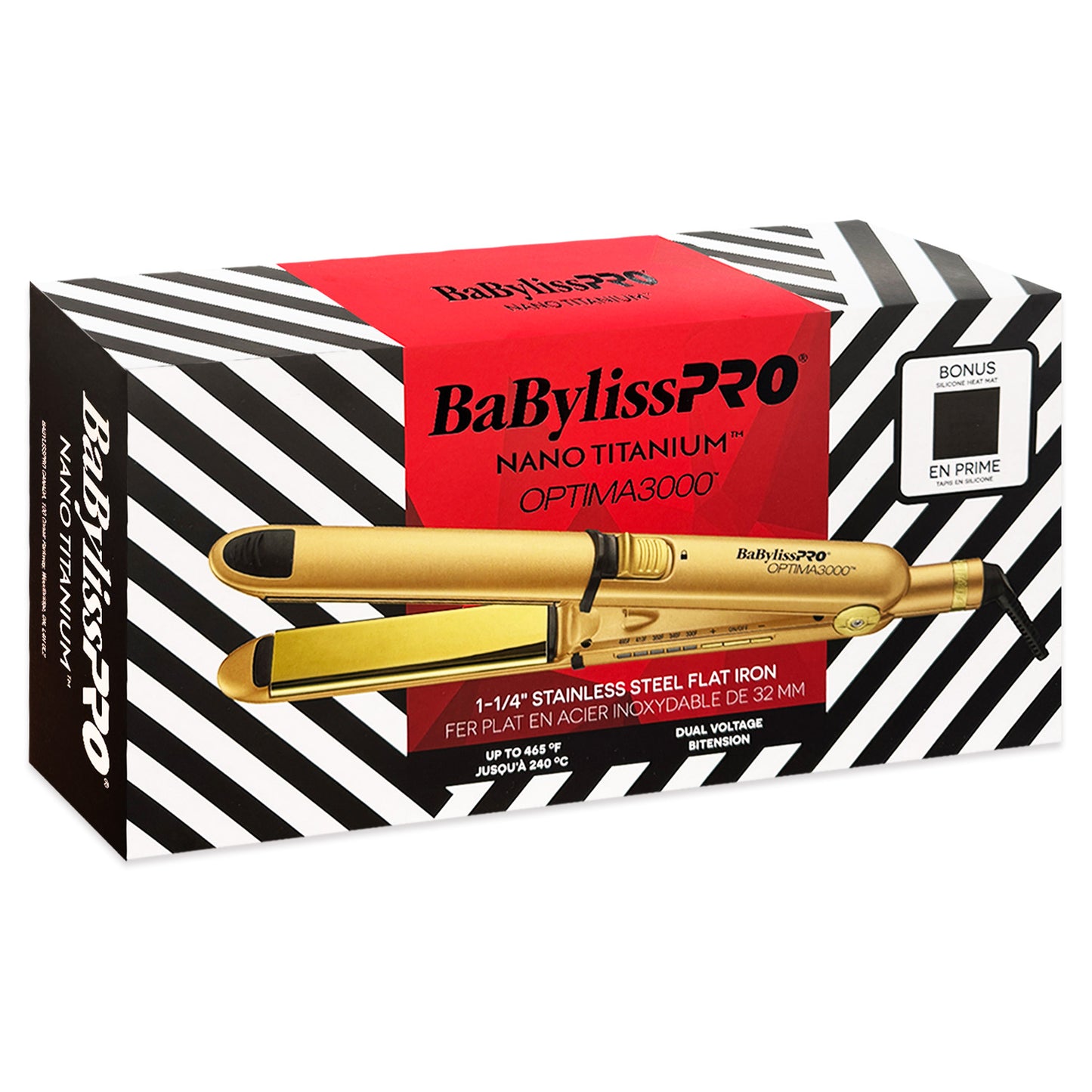 BabylissPRO 1-1/4" Stainless Steel Optima3000TM Flat Iron