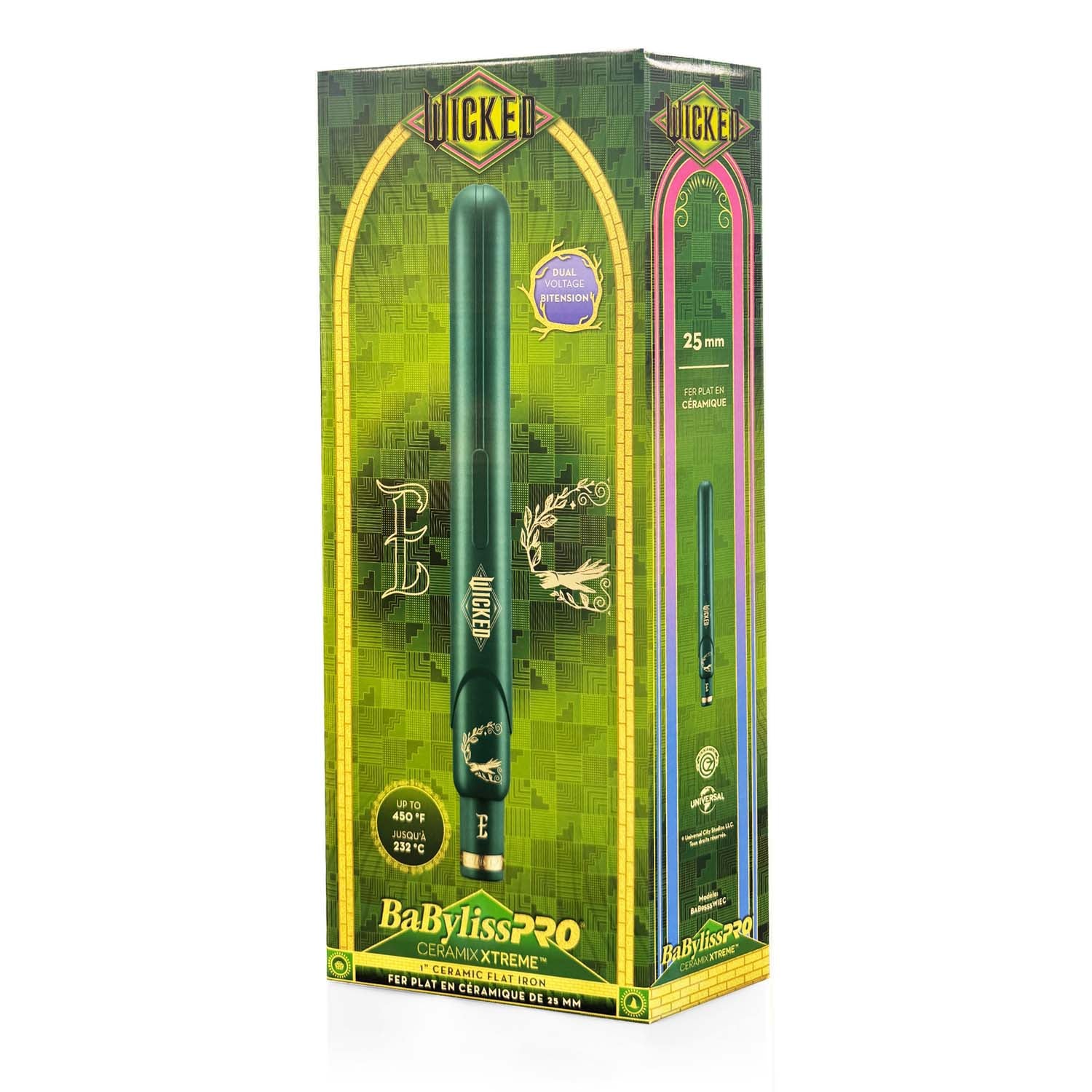 BabylissPRO Wicked Elphaba 1" Ceramic Flat Irons BAB9555WIEC