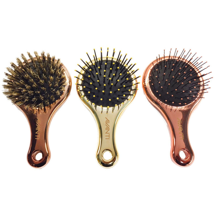 AVANTI Mini Paddle Cushion Brush With Mirror Gold PADDLNGGOC