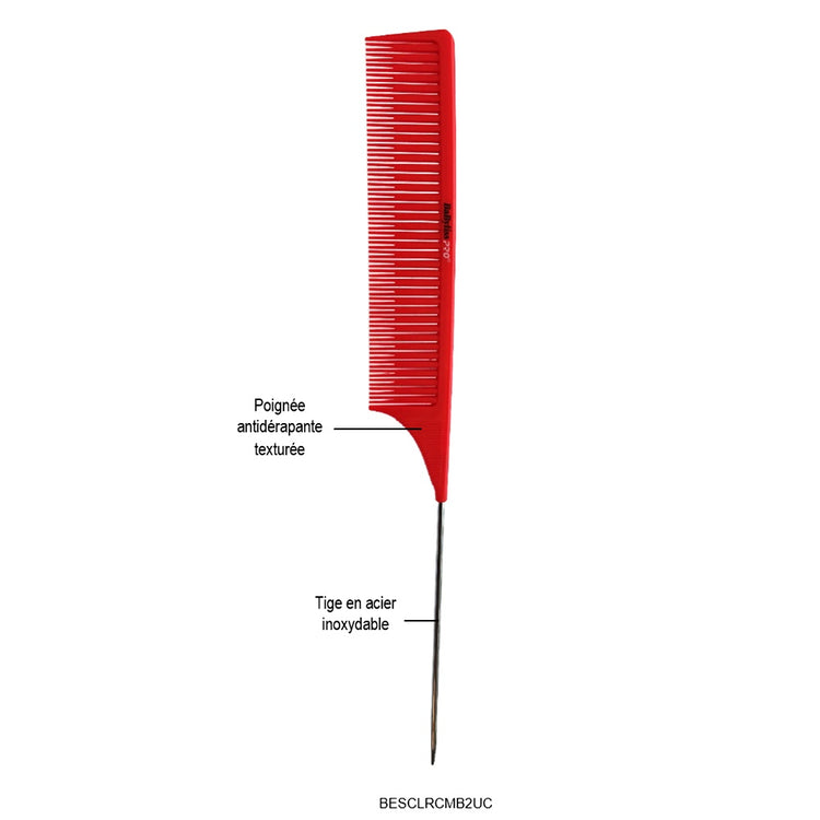 BaBylissPRO Coloring Comb W/Pintail Red BESCLRCMB2UC 44927