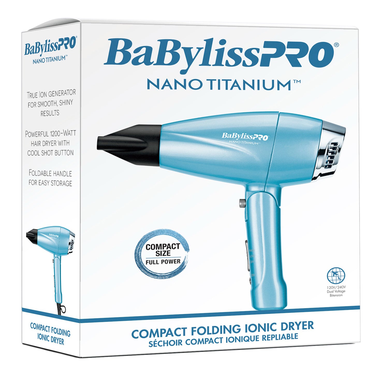 BaBylissPRO Nano Titanium Compact Folding Hairdryer BNT910C