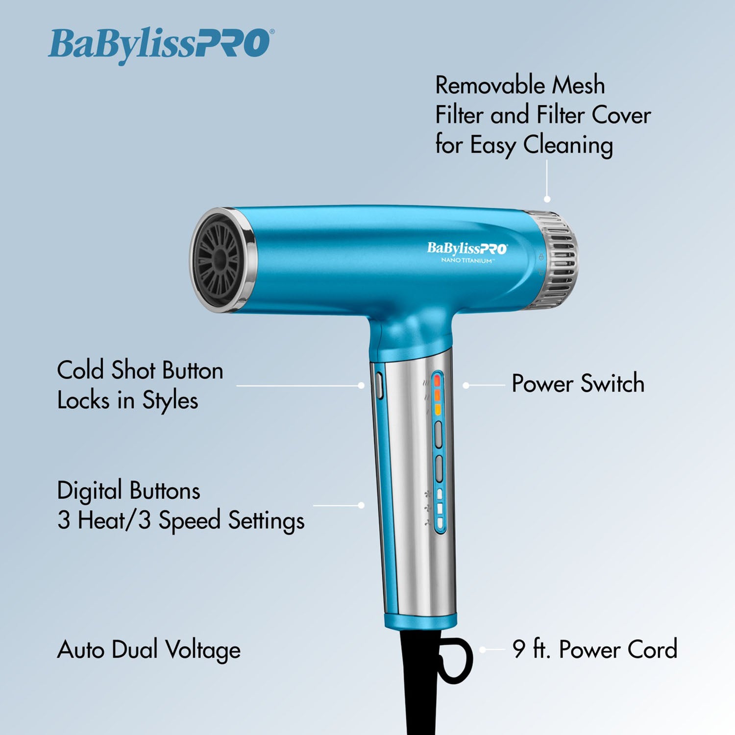 BaBylissPRO High-Speed Nano Hairdryer BNTC9200C 50096