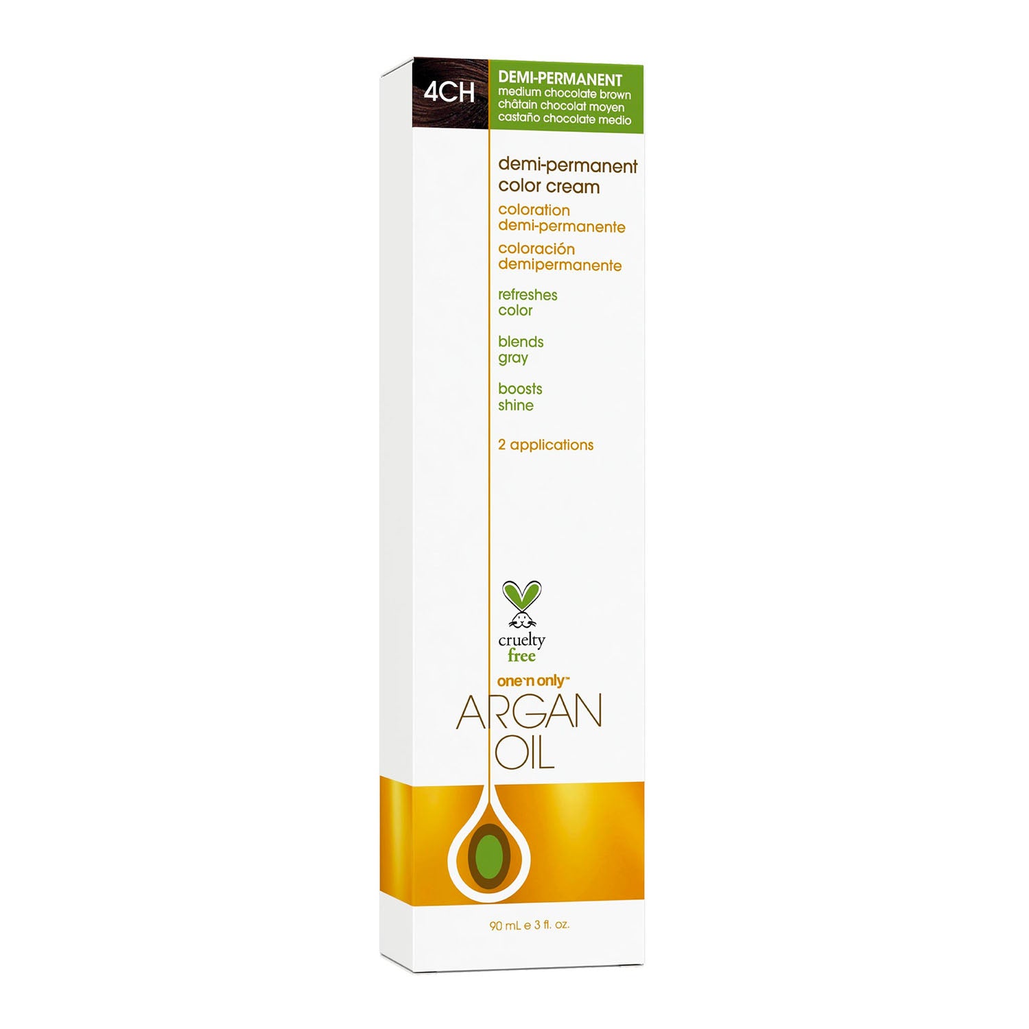 Argan Oil Demi-permanent Color Cream 4CH Med Chocolate Brown
