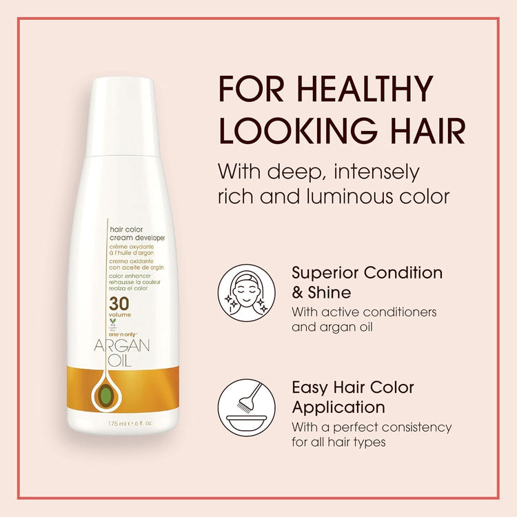 One 'N Only Argan Oil Hair Color Cream Developer 30 Vol 6 oz