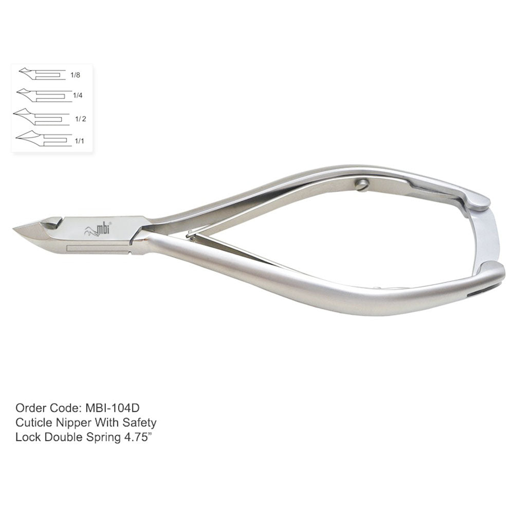 MBI-104D Cuticle Nipper Double Spring 4.5" 1/8 Jaw