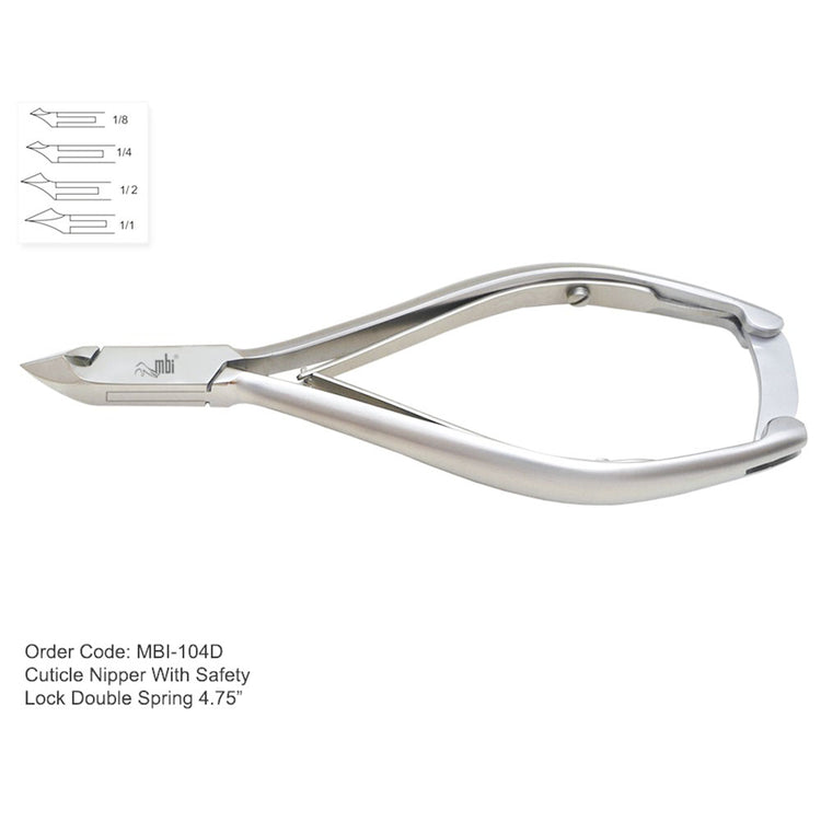 MBI-104D Cuticle Nipper Double Spring 4.5" 1/4 Jaw