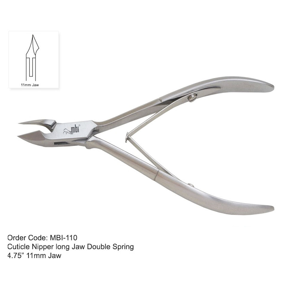 MBI-110 Cuticle Nipper Double Spring 4.75" 11mm Jaw