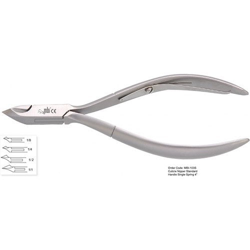 MBI-103S Cuticle Nipper Single Spring 4" 1/4 Jaw