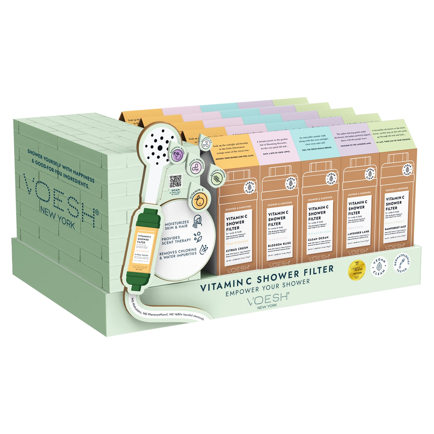 Voesh Vitamin C Shower Filter Display Kit VDU019VBF-25