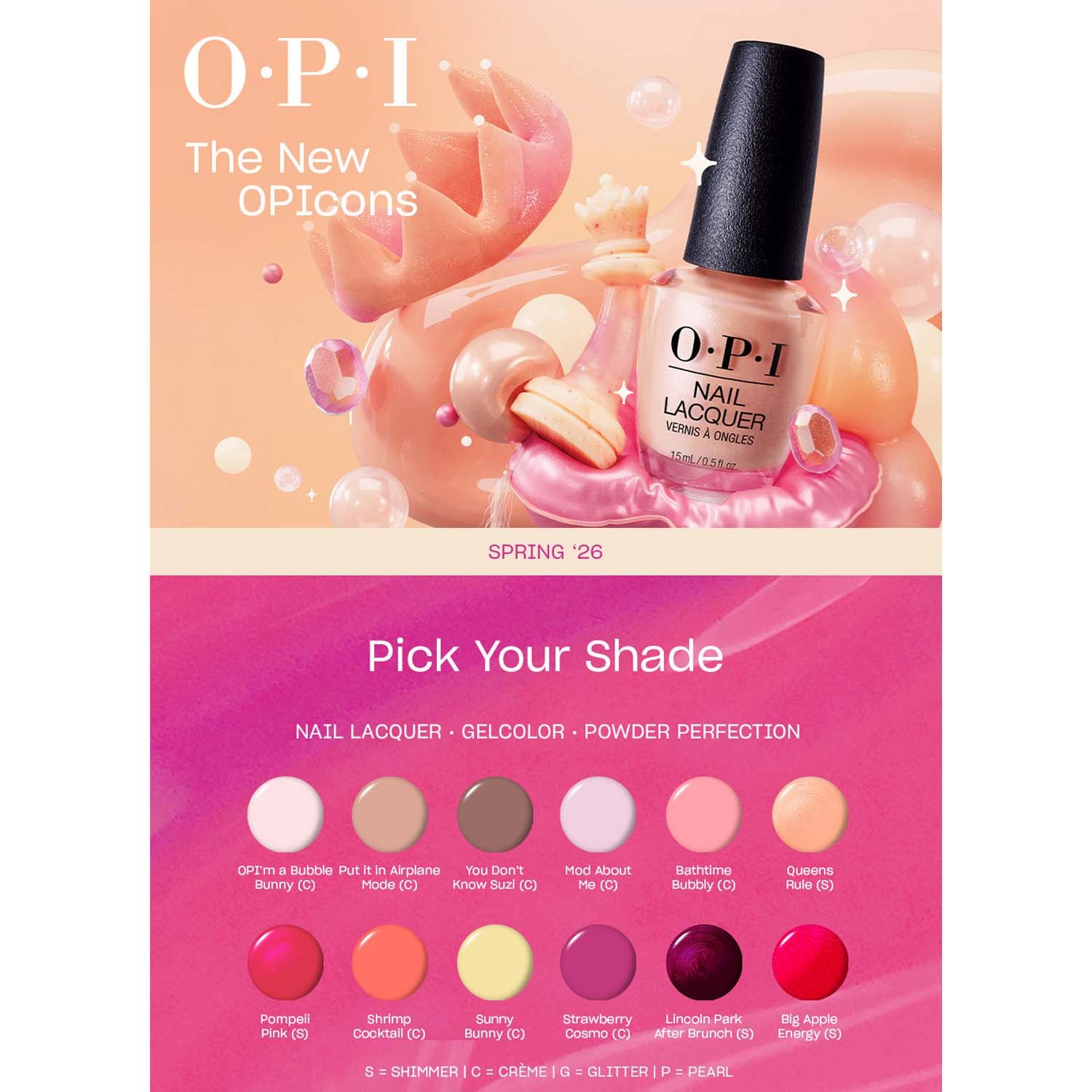 OPI Nail Lacquer Spring 2026 The New OPIcons Collection