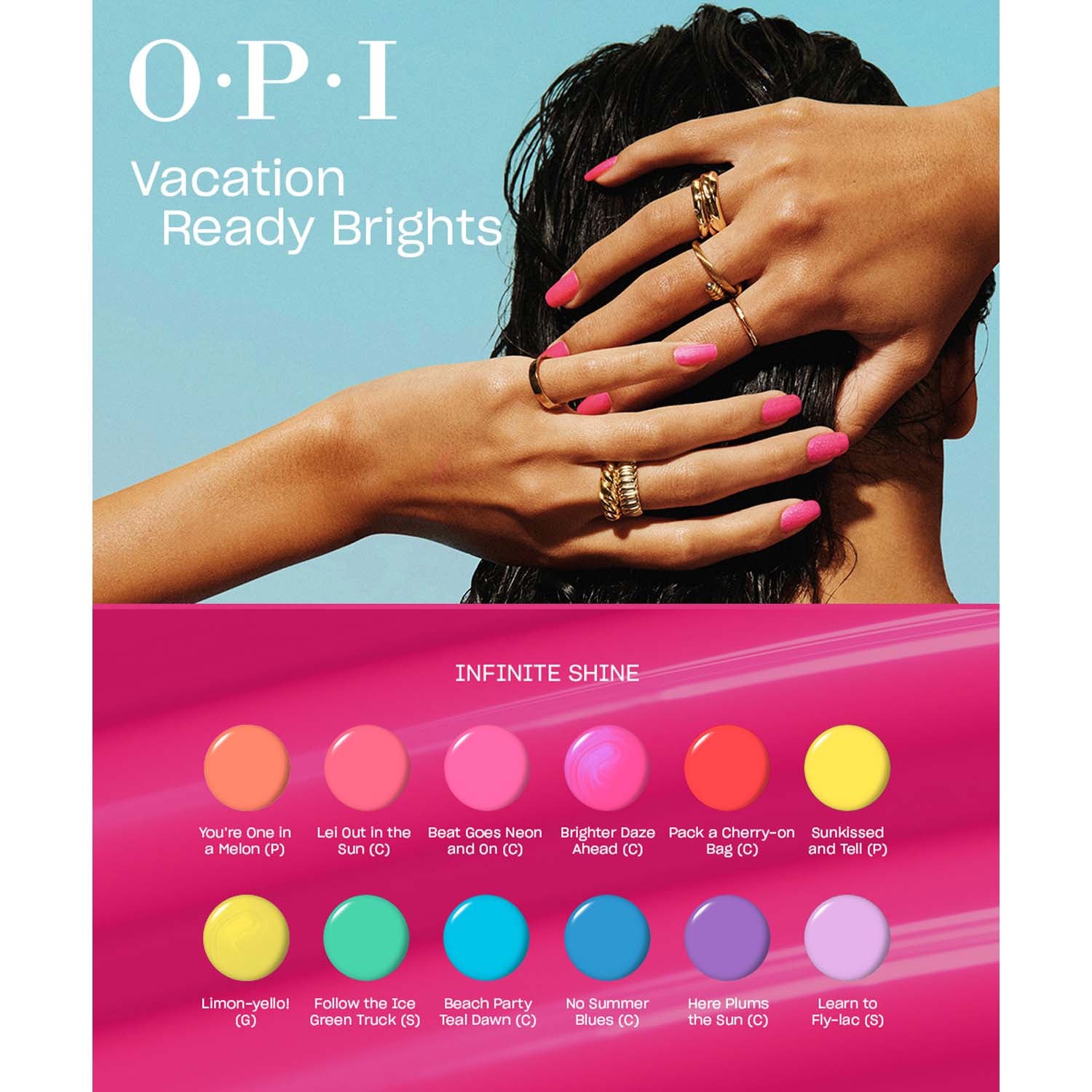 OPI Infinite Shine Summer 2026 Trip To The Brite Side SDS026