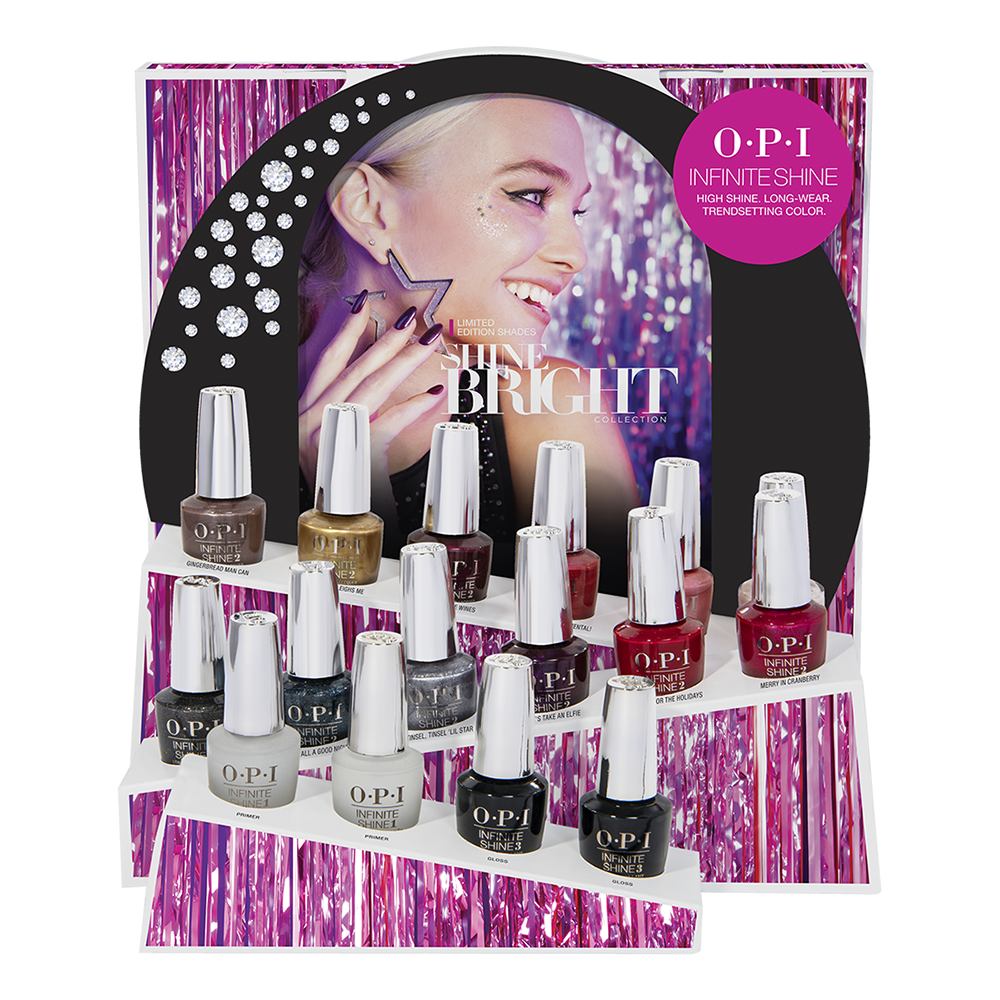 OPI Infinite Shine Shine Bright 16Pc Chipboard Display HRM56