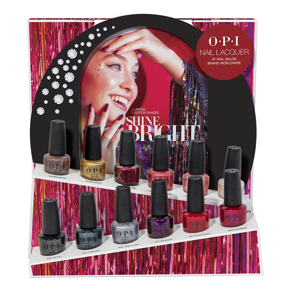 OPI Nail Lacquer Shine Bright 12Pc Chipboard Display HRM25