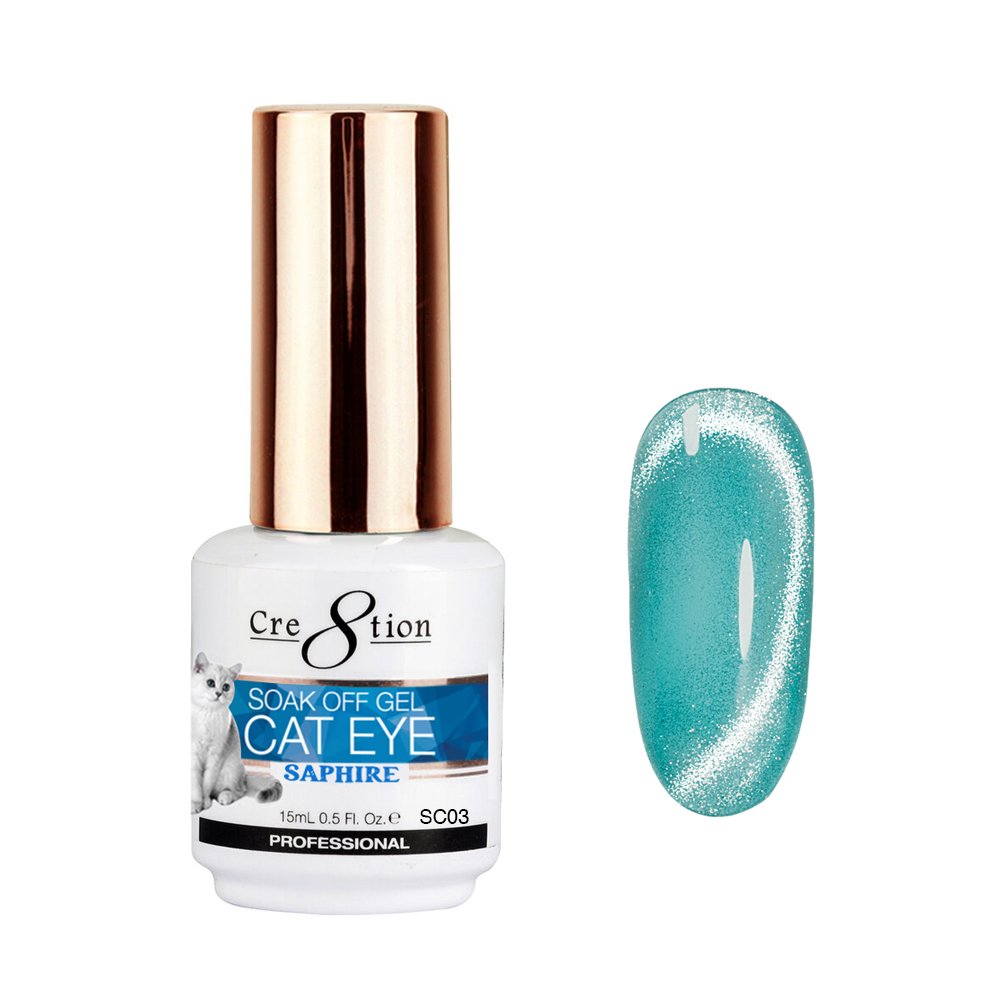 Cre8tion Cat Eye Saphire Soak Off Gel 0.5 oz SC03 1010