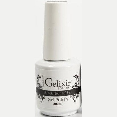 Gelixir Soak Off Gel 0.5 fl oz/15ml - Black Night #089