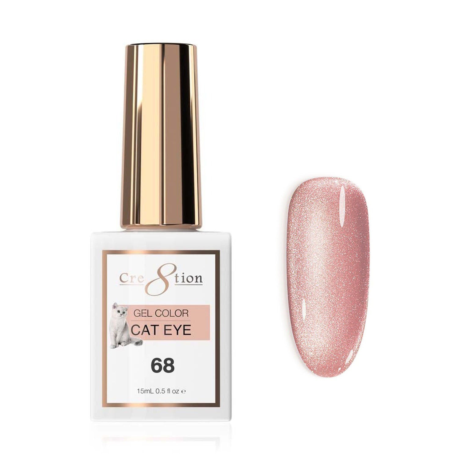 Cre8tion Cat Eye Nude Soak Off Gel 0.5 oz #68 1812