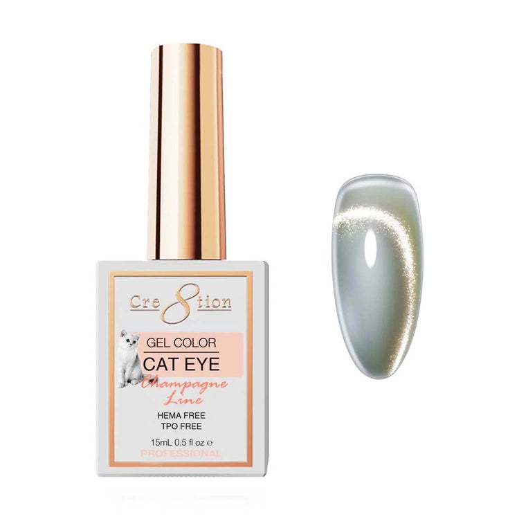 Cre8tion Cat Eye Soak Off Gel 0.5 oz Champagne Line 03414
