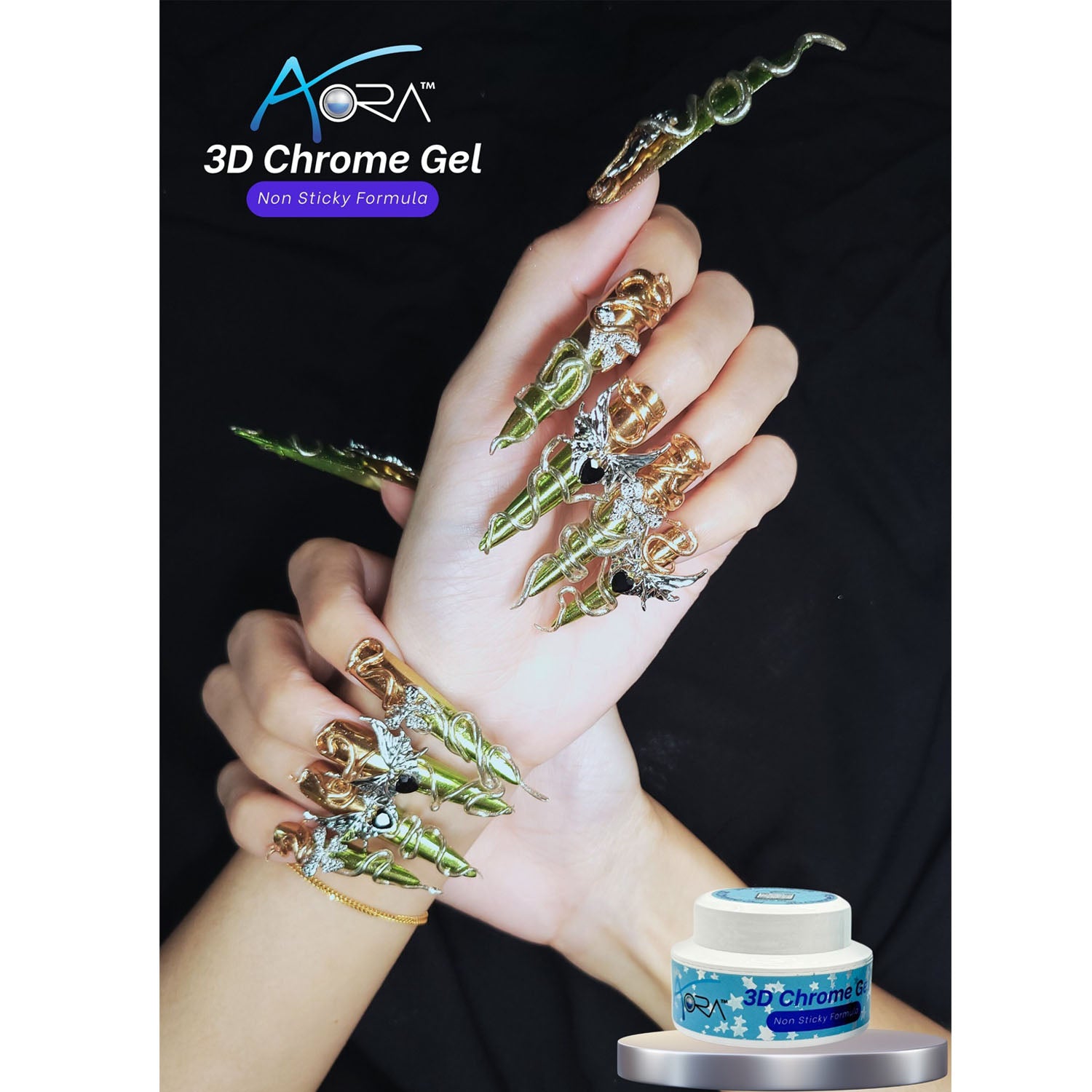 Aora 3D Chrome Gel 25g Non Sticky 93400