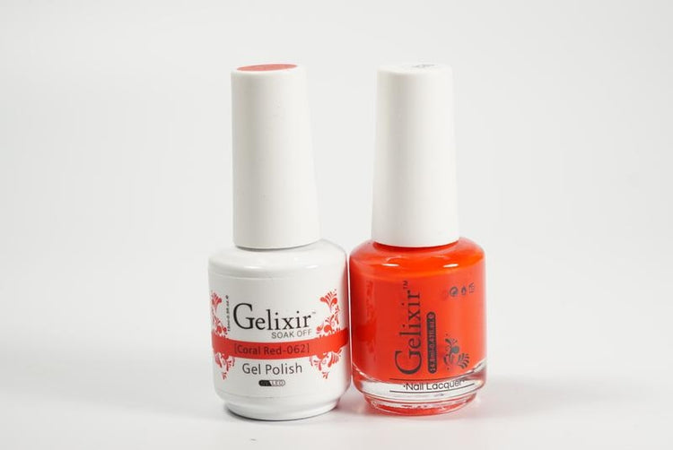 Gelixir Soak Off Gel All In One Set- Coral Red GX062