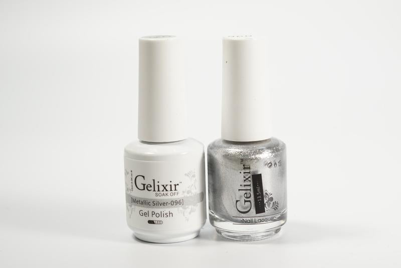Gelixir Soak Off Gel All In One Set- Metallic Silver GX096