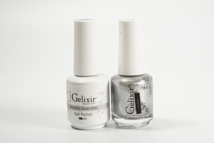 Gelixir Soak Off Gel All In One Set- Metallic Silver GX096