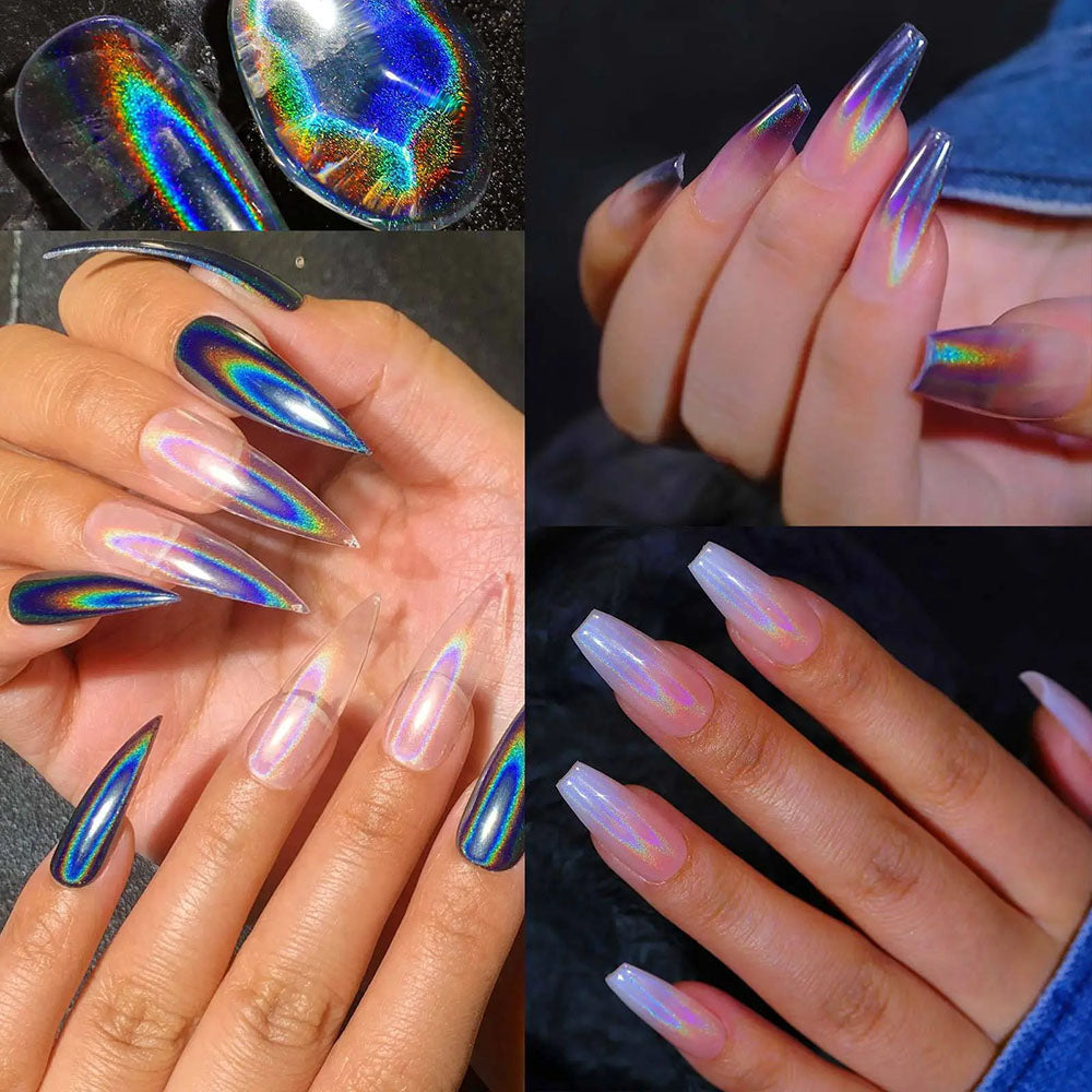 Universal Clear Laser Nail Glitter Holographic Powder 00105