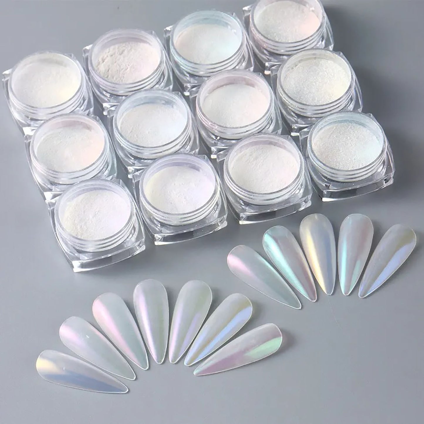 Aurora Mirror Pear White Nail Chrome Powder 12pcs 42520