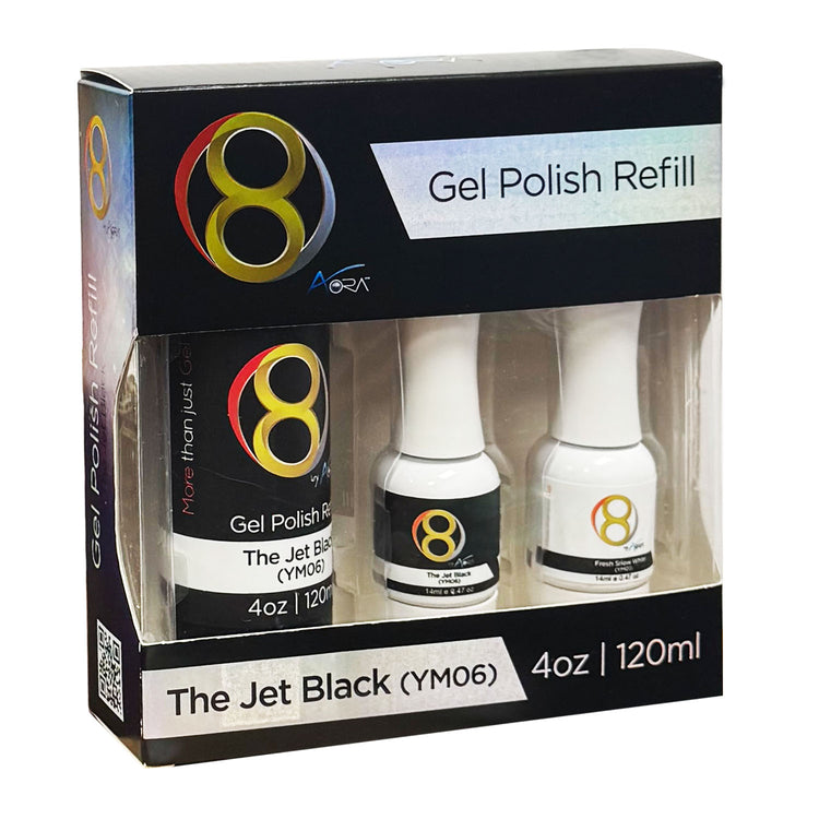 Aora Gel Polish Refill The Jet Black 4oz 70204