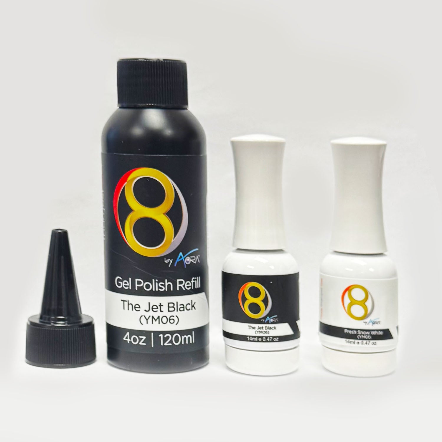 Aora Gel Polish Refill The Jet Black 4oz 70204