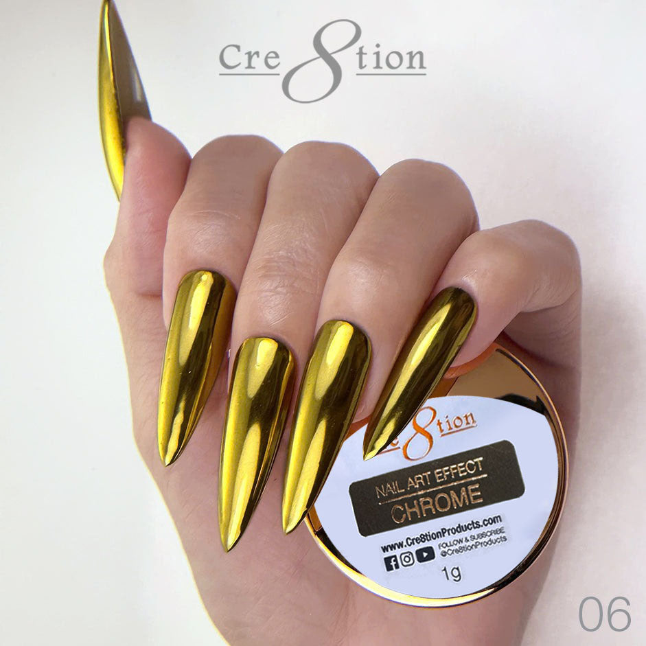 Cre8tion 06-Gold Chrome Nail Art Effect 1g 1101-0664