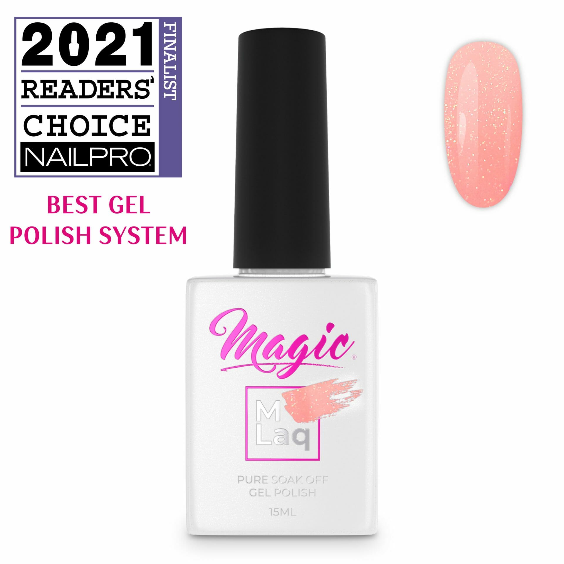Magic Gel Polish MLaq 15 ml - Strawberry Pink Shimmer #122