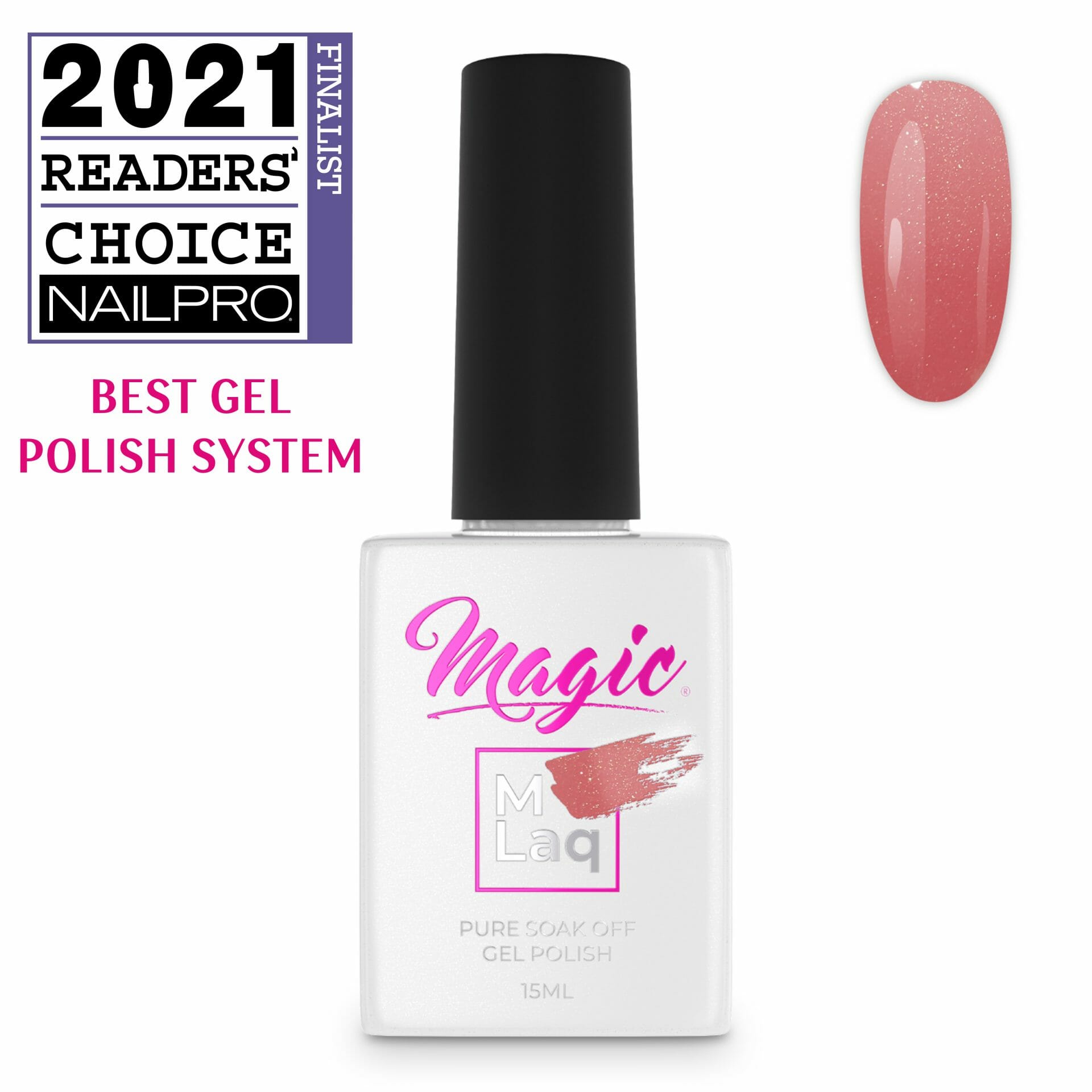 Magic Gel Polish MLaq 15 ml - Coral Essense Shimmer #128